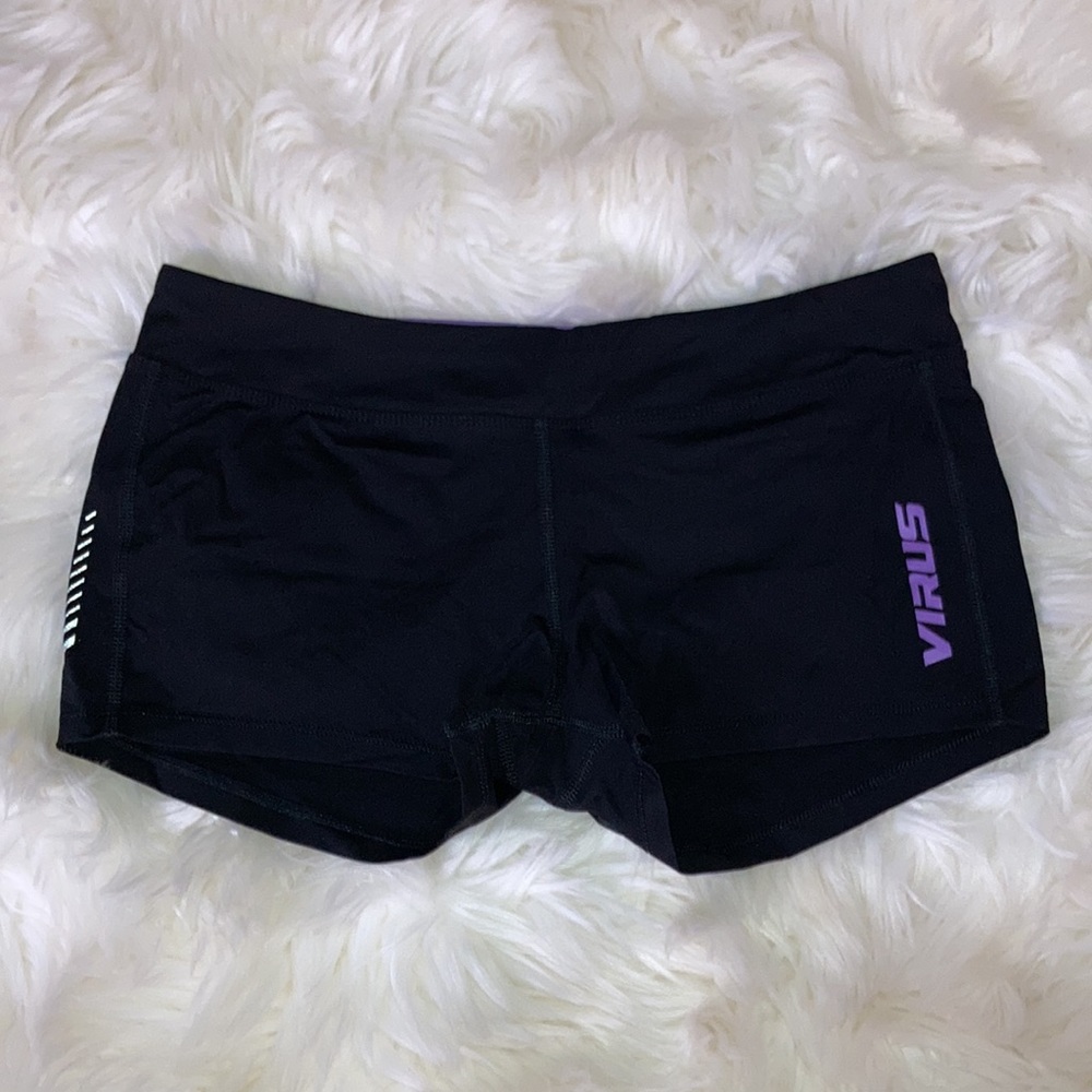 VIRUS Purple Black Compression Shorts L